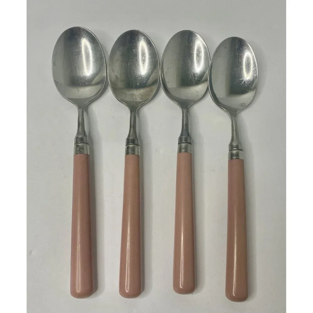 Stanley Roberts Spectrum Mauve Stainless Flatware Dinner/‎ Soup Spoons